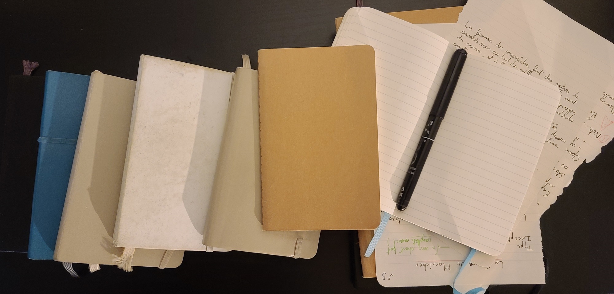 Notebooks and handwritten notes