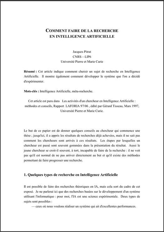 Pitrat's 1997 paper title page